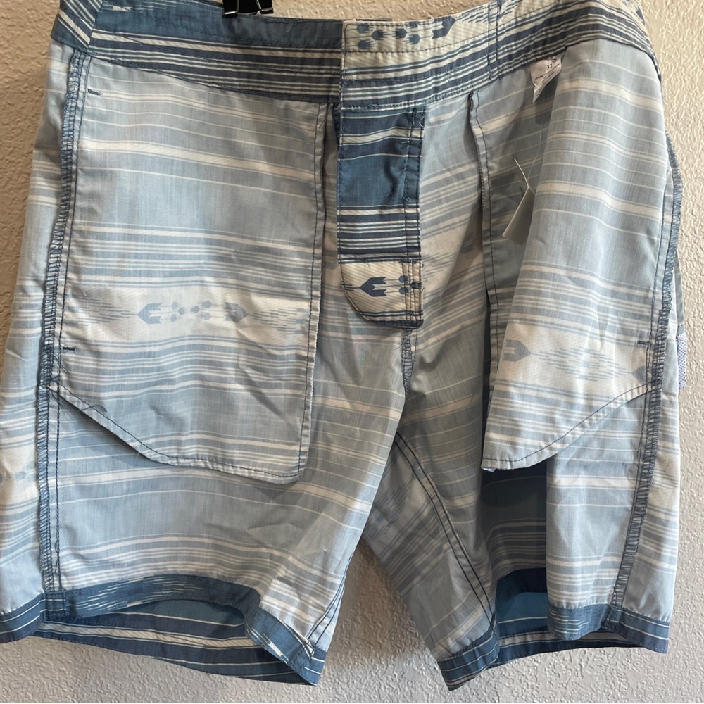 Faherty Board Shorts Swim Surf Tribal Blue Size 32 - Picture 8 of 8